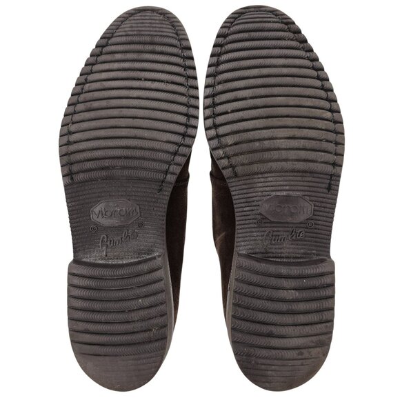 Salvatore Ferragamo Italy Brown Suede Plain-toe Derby Mens 7 Dress Shoes Oxfords - Picture 3 of 10